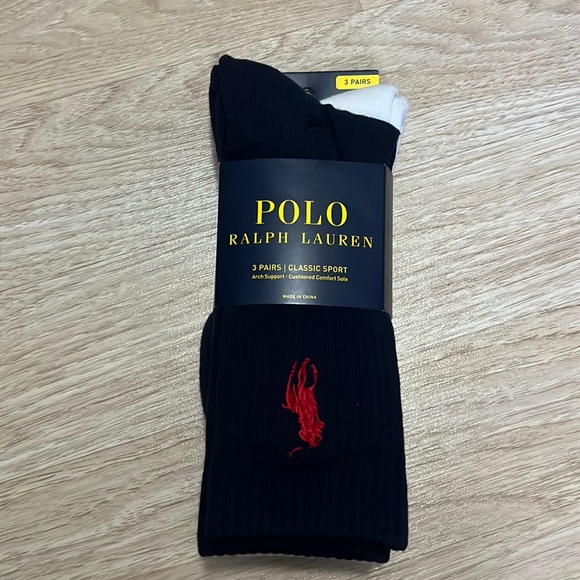 Polo Ralph Lauren 3-Pack Double Bar Stripe Crew Socks - Picture 1 of 3
